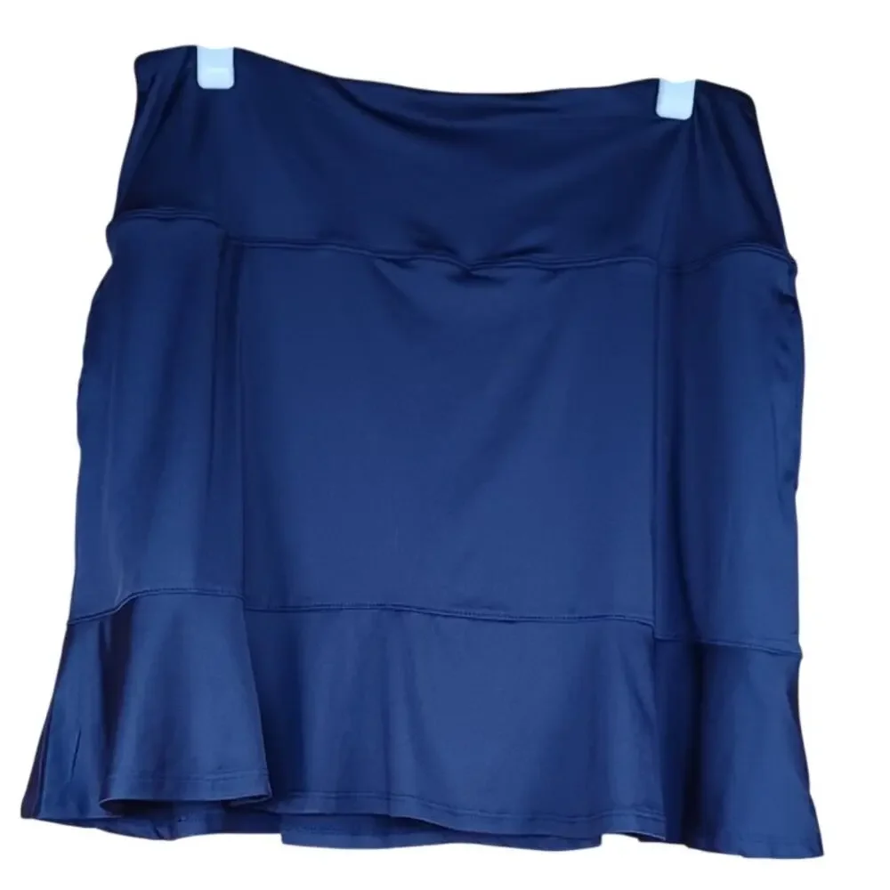 Emerald 18 Navy Tennis Skort Womens Large Golf Pickleball Athletic Side Pockets